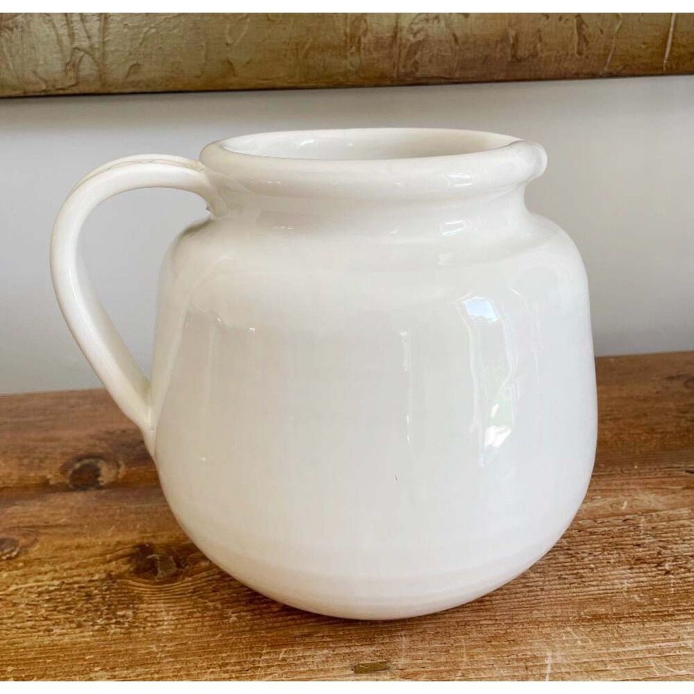 Vintage Pottery Barn Chunky Ceramic Beverage Pitcher Italy - Picture 3 of 11